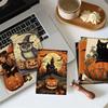 10pcs/set Festival Halloween Message Cards Castle Broom Halloween Greeting Cards  Party Invitations