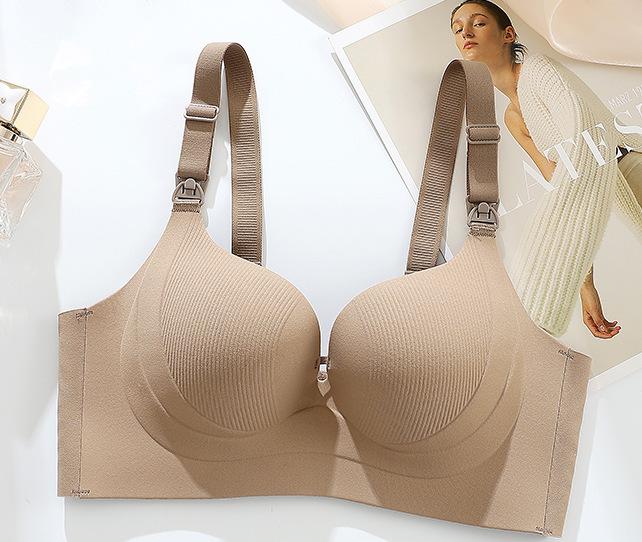 Thin seamless back breastfeeding underwear gathers and closes the secondary breasts, anti-light lifting, large breasts and small special comfortable