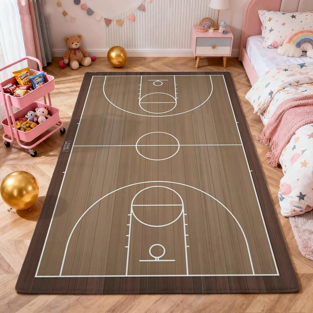 Basketball Court Patterned Rug Soundproof Noisereducing Carpet For Study Reading Area Home Party Decor Halloween Gift