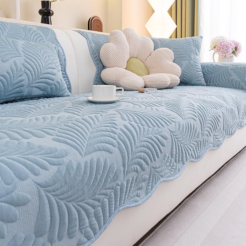 

Summer Sofa Cushion French Cream Wind New Cool Seat Cushion Advanced Light Luxury Fixed Non-Slip Sofa Cover 70*70cm