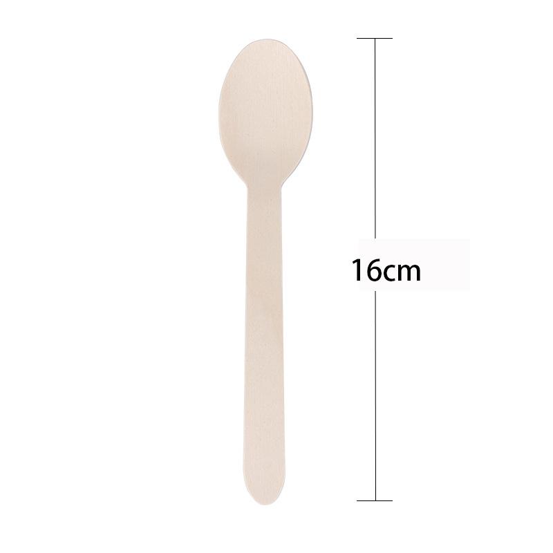 

Одноразові дерев яні столові прибори для вечірки Вилка/Ложка/Ножі для різання Постачання для вечірки Кухонне приладдя Посуд для десертного столу на день народження Упаковка 16 см