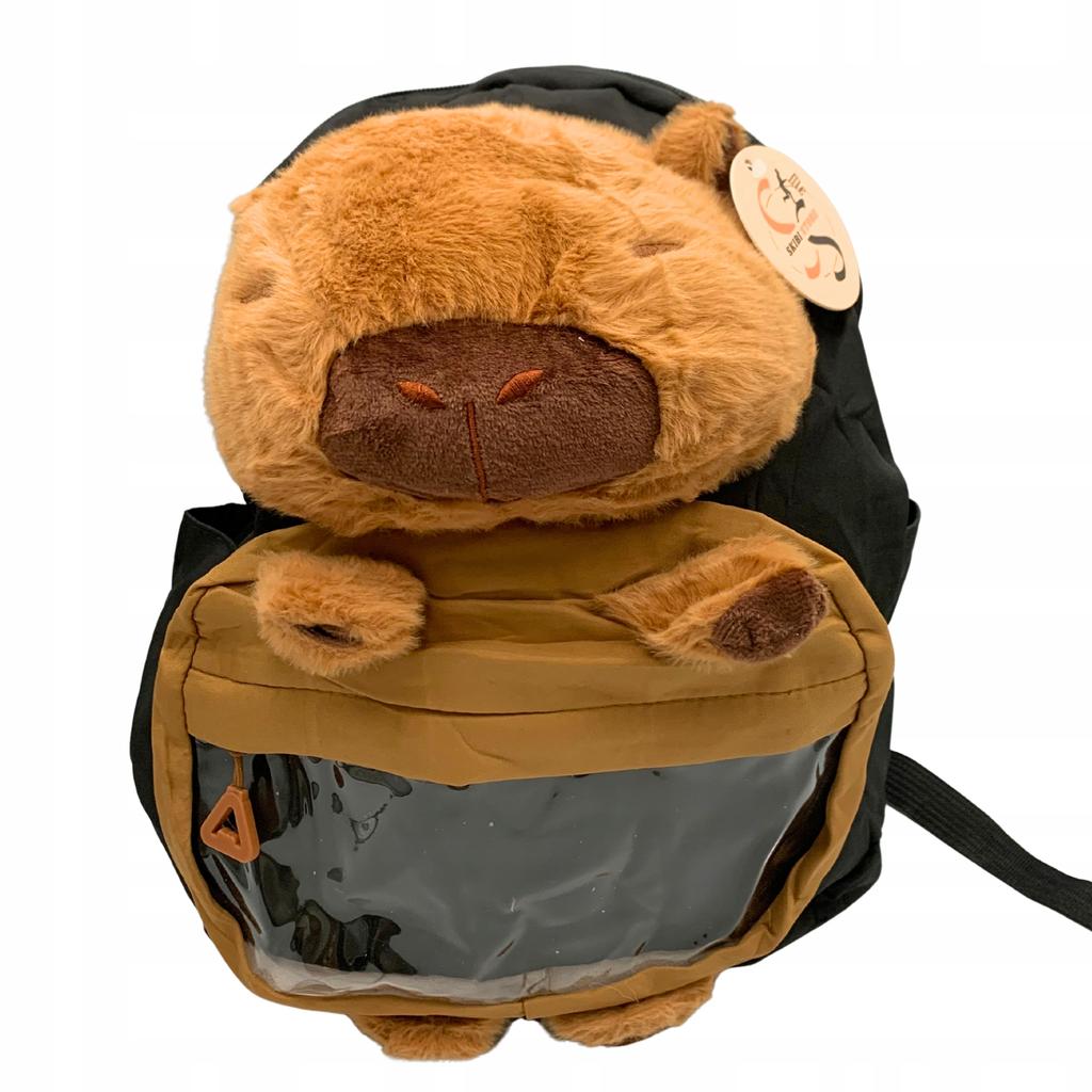 Capybara School Backpack 3D Mascot Lightweight Roomy School Travel Bag
