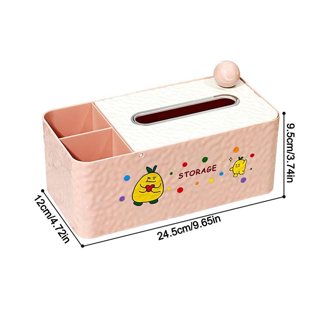 Multifunctional Tissue Box Cartoon Desktop Storage Box Cute Tissue Holder Home Office