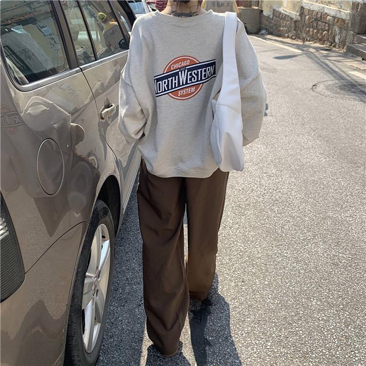 Dámské pulovry s dlouhým rukávem O Neck Volné Dámské topy Jednobarevné mikiny