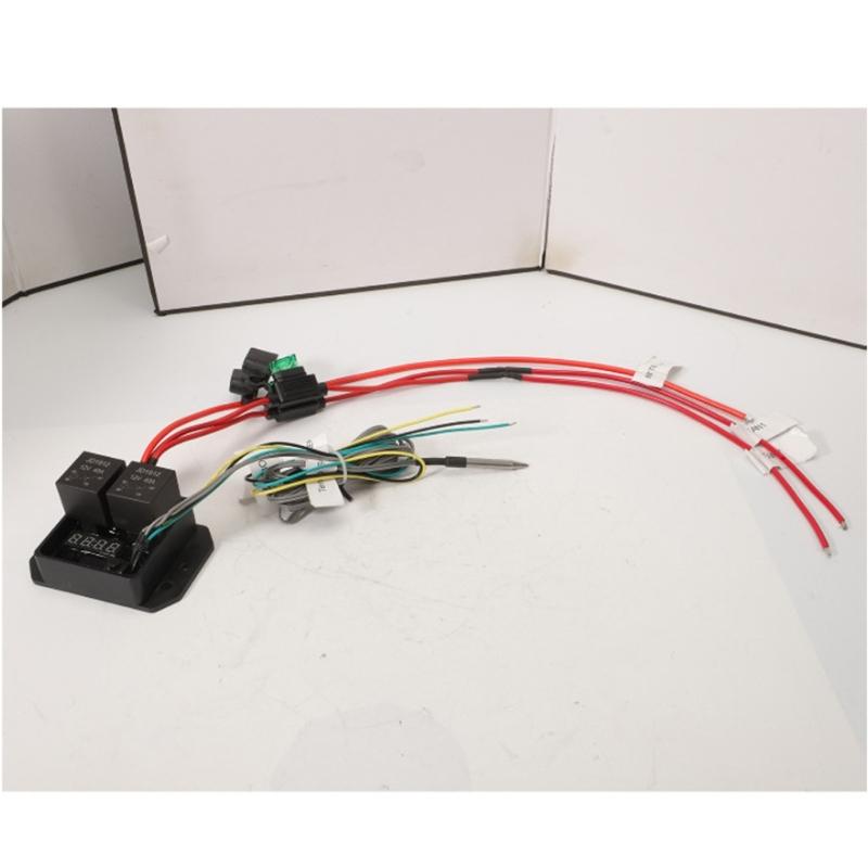 Adjustable Radiator Fan Controller Switches Kit For 12V 24V Vehicles Supports 2 Fans With Digital Temperature Readout