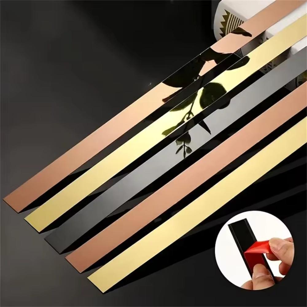 1pc 196.85inX0.39in PVC Wall Sticker Self-adhesive Flat Decorative Lines Strip Background Wall Study Ceiling Edging Wall Corner