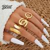 Lightweight Comfortable Ring 3Pcs/Set Alloy Plating Process Set Exaggerated Geometric