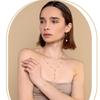 Lightweight French Pearl Necklace And Earring Set With Geometric Design For Elegant Women