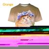 Women's T-Shirts Harajuku Cat Graphic Print 3D Tops Summer Short Sleeve Casual Tees Kawaii Animal T Shirt