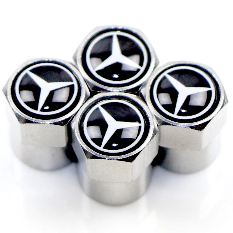 Car Sticker Car Tire Valve Caps Emblem Metal Cap Case For Mercedes Benz B/C/E/S Class A Class C200L GLC GLE CLA  Accessories Car