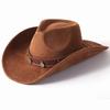 Vintage Western Cowboy Hat Men's and Women's Tibetan Suede Jazz Hat Hot-selling Big-brimmed Top Hat Sunshade Tide