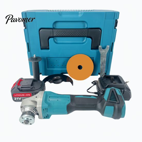 Construction Site Cutting Tool Lithium Brushless Angle Grinder, Adjustable Speed High Torque Electric Grinder Tool, 950W 8000RPM Cordless with