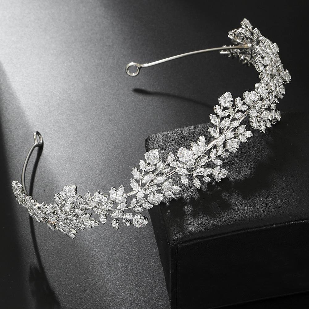 Luxus Braut Diadem Hochzeit Haarband Zirkonia Braut Haarband Diademe und Kronen für Frauen Party Abschlussball Haarschmuck Kopfschmuck
