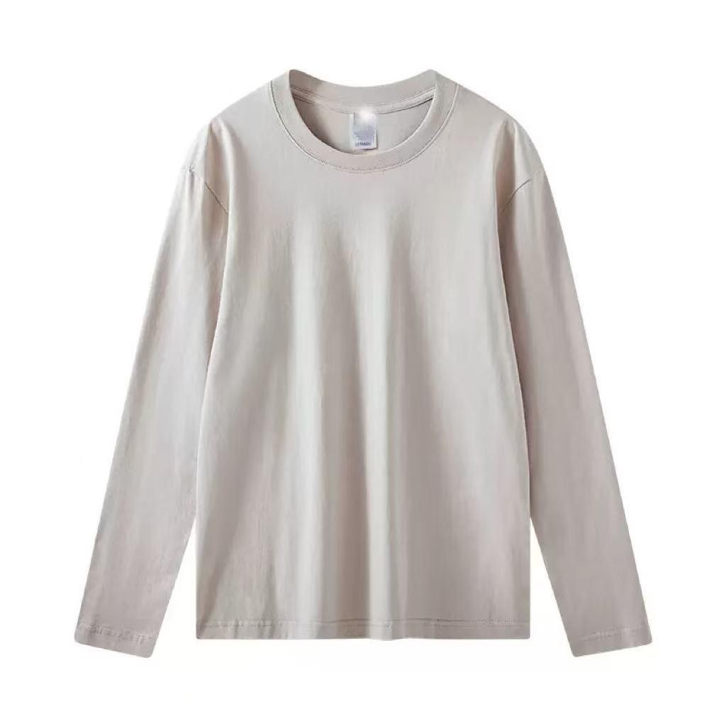 Unisex Heavyweight 230g Pure Cotton Long-Sleeve Casual White T-Shirt