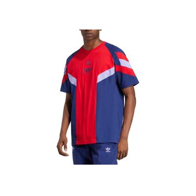 Oryginalne Koszulka z nadrukiem logo marki Color Block Okrągły dekolt Sweter Paski Retro Sportowa Koszulka z krótkim rękawem Męska Koszulka Wielokolorowa IS6502