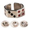 Adjustable Engraved Unisex Ring Alloy Silver Color Dice Opening Ring Jewelry Accessory