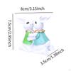 Easter Pastoral Rabbit Couple Statue 8x3.5x7.5cm Decorative Handcrafted Resin Sculpture for Home