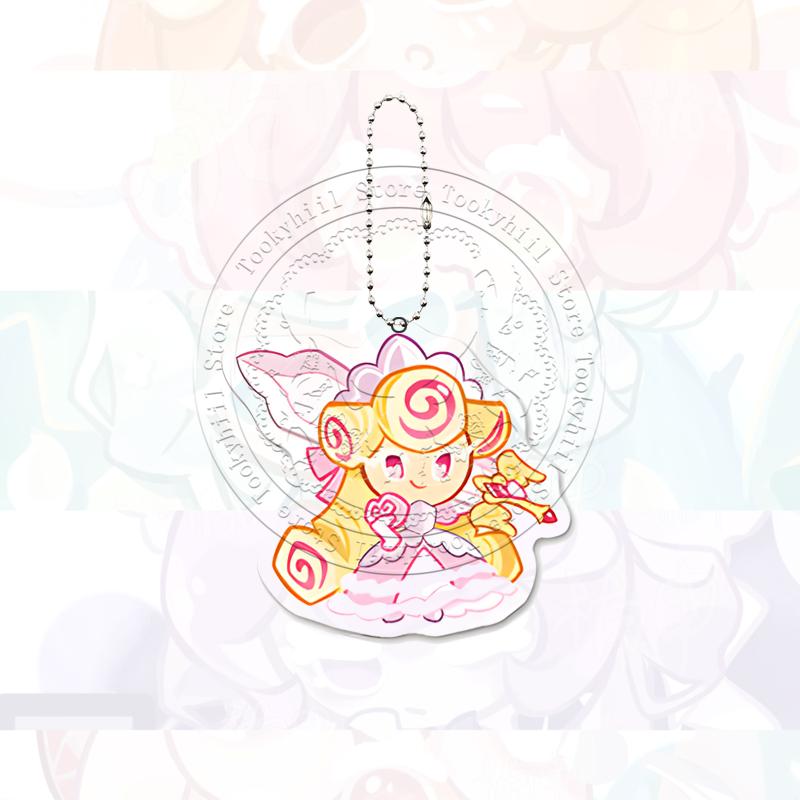 Cookie Run Kingdom Keychain Game Cartoon Coffee Kawaii Student Milk Chocolate Figure Bag Decorate Forester Pendant Birthday Gift