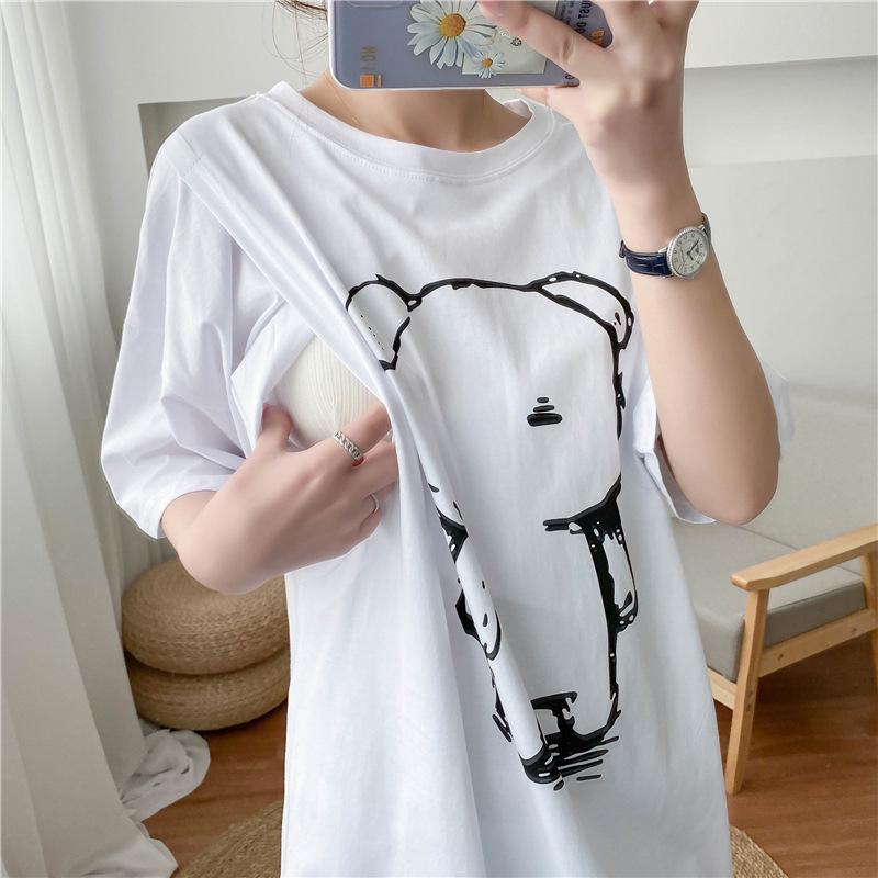 

Летний топ с короткими рукавами для беременных и кормящих мам XL