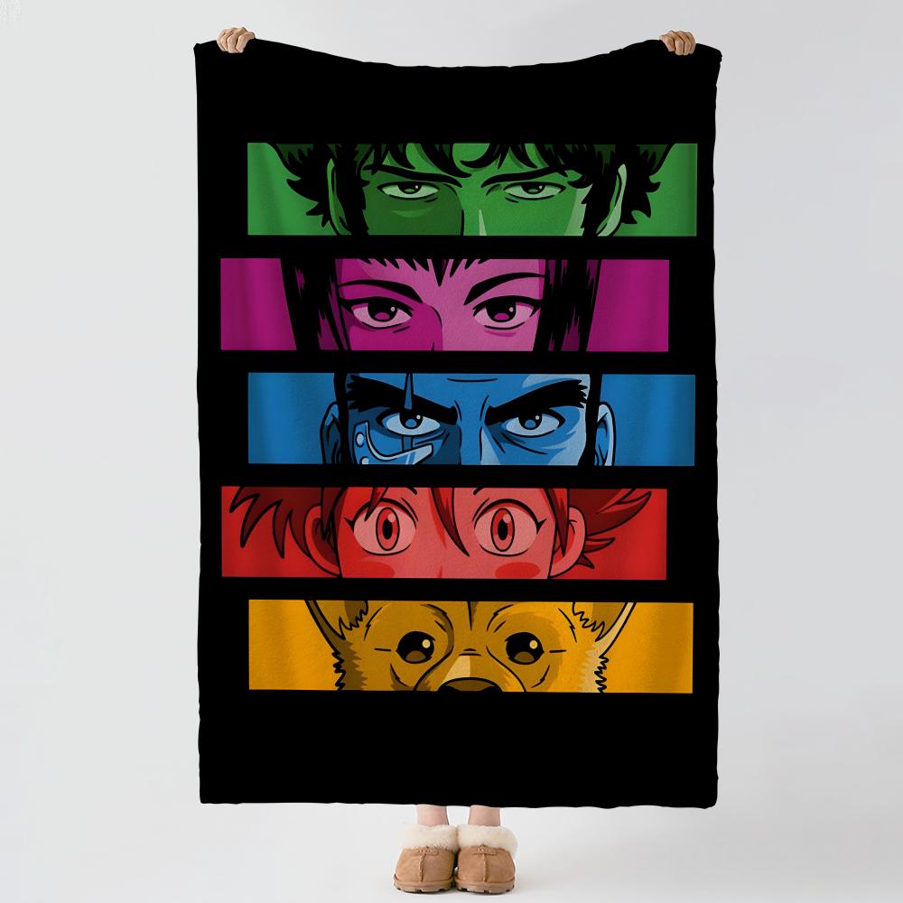 anime C-Cowboy Bebop-p Throw Thick Comfort Flannel Quilt, Multi-scene Use Indoor Outdoor Daily Nap