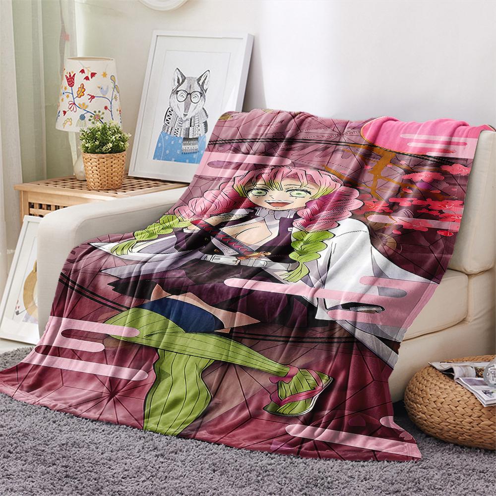 1PC Demon Slayer Print Flannel Blanket, High Quality All Seasons, Home Decor, Warmth and Comfort, Perfect for Christmas Gifts
