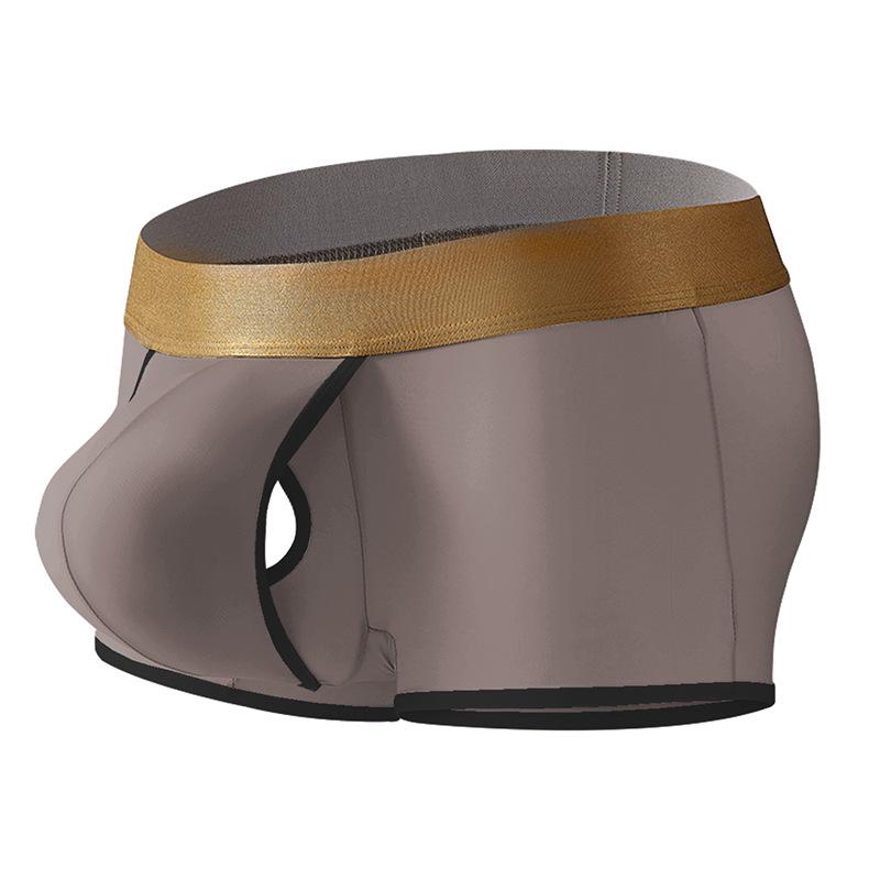 

Мужские боксеры-брифы из ледяного шелка - Средняя посадка, Однотонные, Дышащие, Быстросохнущие, Сексуальные плавки XXXL [80-90 kg] коричневый/серый