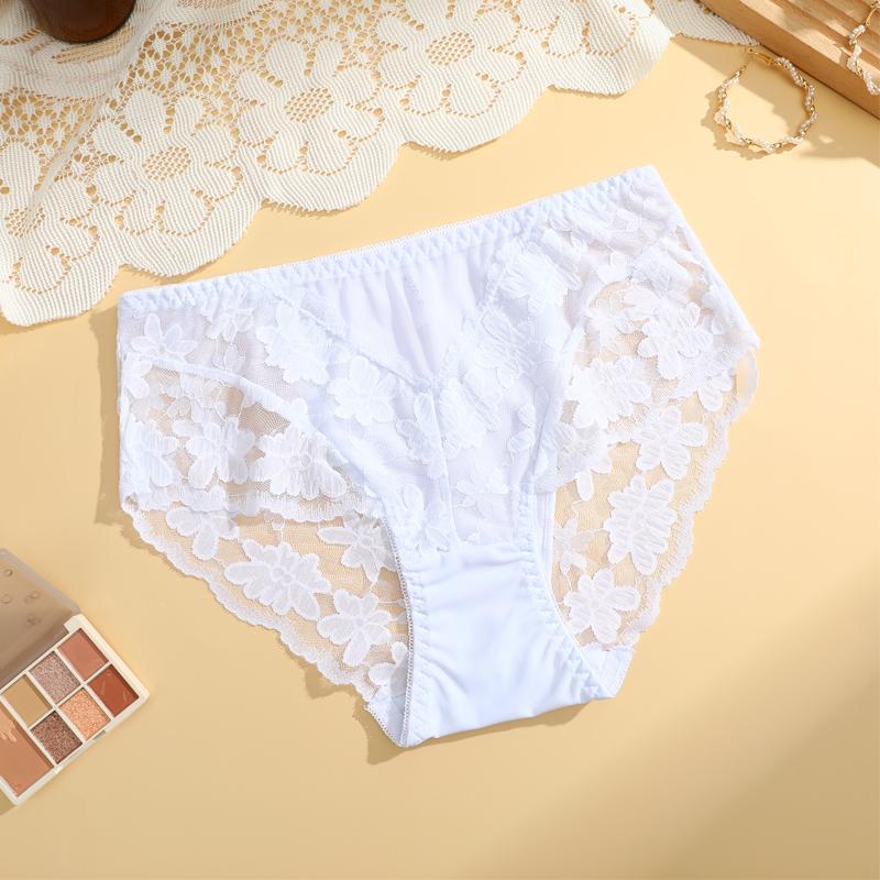 1pcs Women's High Waisted Plus Size Lace Underwear, Fashionable, Breathable, Soft and Comfortable Women's Underwear, 6 Colors To Choose From