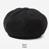 Woolen Fabric Baker Cap Solid Color Octagonal Cap Classic Beret Hat  Unisex