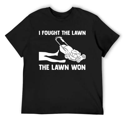 I Fought The Lawn The Lawn Won Mower Mowing Tractor T-Shirt Oversized Graphic Tee Street Wear Tshirts for Men