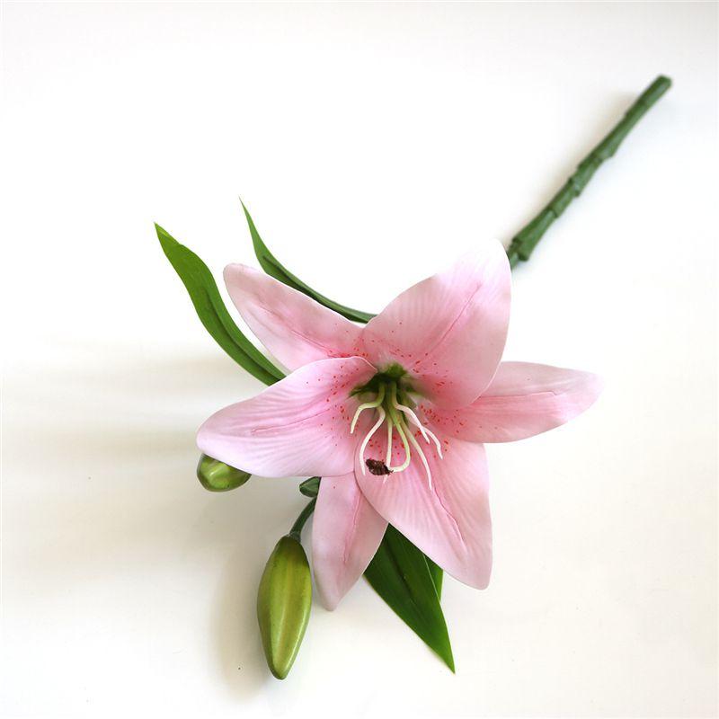 38cm Real Touch Artificial Lily Millet Flower Bunch Spray Wedding Decor