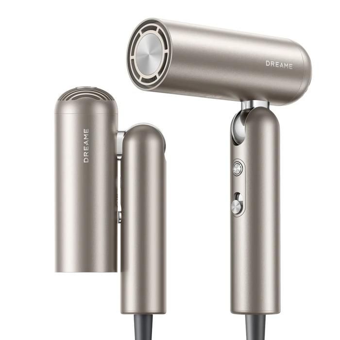 Dreame Pocket Neo Sèche-cheveux Haute Vitesse,3 Formes Pliables,300g Léger,300 Millions D'ions Négatifs/cm³, Gold