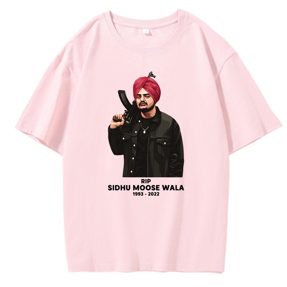 RIP Sidhu Moose Wala T Shirt Indian Rapper Singer Print Tshirts Pure Cotton Graphic Tees Hip Hop Casual Men Women Oversized Tops