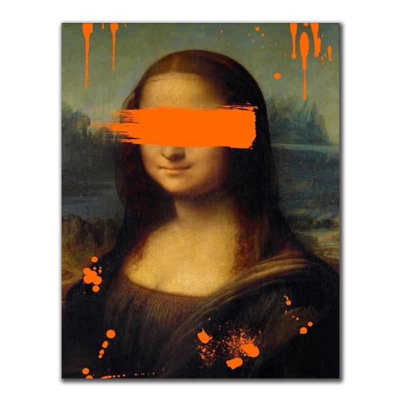 Klasik Sanat Mona Lisa Üfleme Pembe Balonlu Sakız Tuval Resimleri Poster Baskı Duvar Sanatı Resimleri için Oturma oda duvar dekoru Cuadros