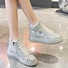 Full Diamond Ladies Summer Microfiber Breathable Sports Casual Sneakers Fashionable All-match Thick-soled Women's Shoes