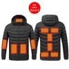 Men's Multi-Zone Hooded Electric Heated Cotton Coat with Long Sleeves