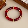 Red Bracelets Metal Tube Punk Bangles Fashion Acrylic Bracelets  Jewelry
