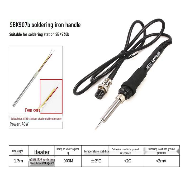 

White Light Constant Temp Soldering Iron Station Handle SBK936B/907E/D/917A/LF100/201/202/305