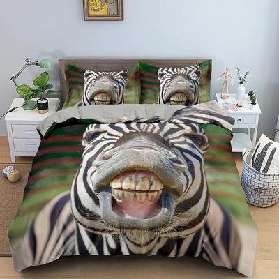 3D Animal Bedding Set Quilt Cover Zebra Pattern Duvet Cover With Pillowcases Full Queen King Soft Comforter Cover Home Textile