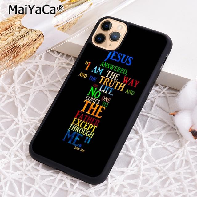 

MaiYaCa Christian Jesus The Cross Black Plastic Phone Case For iPhone 17 Air 16 pro max 15 14 plus 12 13 Cover coque iPhone 16