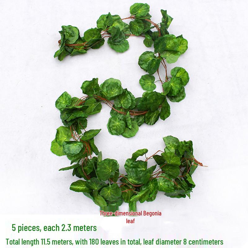 Efeutute Weinblätter Künstliche Deckenranke mit Rattan und Grünem Laub