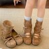Thick-soled shallow-mouth single shoes for women's summer 2026 new retro French soft-soled two-wear short boots