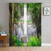 Forest Creek Flowing Water Nature Scenery Tulle Sheer Window Drapes for Living Room Bedroom Sheer Fabric Organza Drapes Drapes