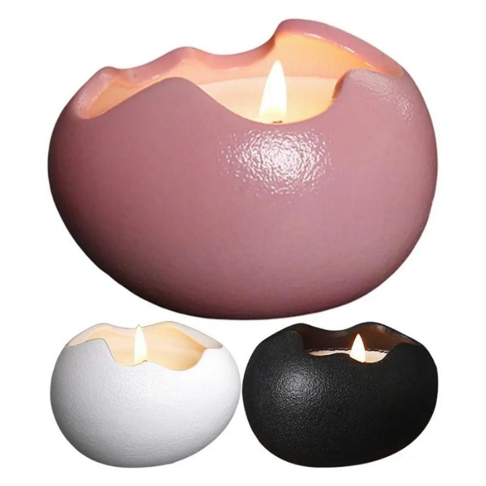Cute Egg Shaped Candlestick Easy To Use Ceramic Aromatherapy Holder  Living Room