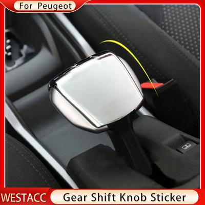 Abs interior do carro capa de freio de mão caso para peugeot 2008 2014 2015 2016 2017 2018 decoração adesivos de freio de mão