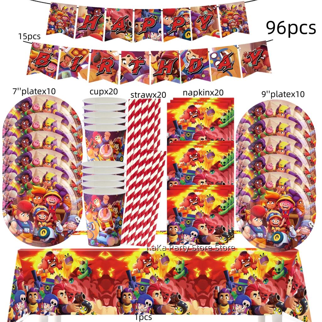 Game thme Birthday Party Decorations Disposable Tableware Tablecloth Plate Cup Napkin Baby Shower Boys Party Favors Supplies