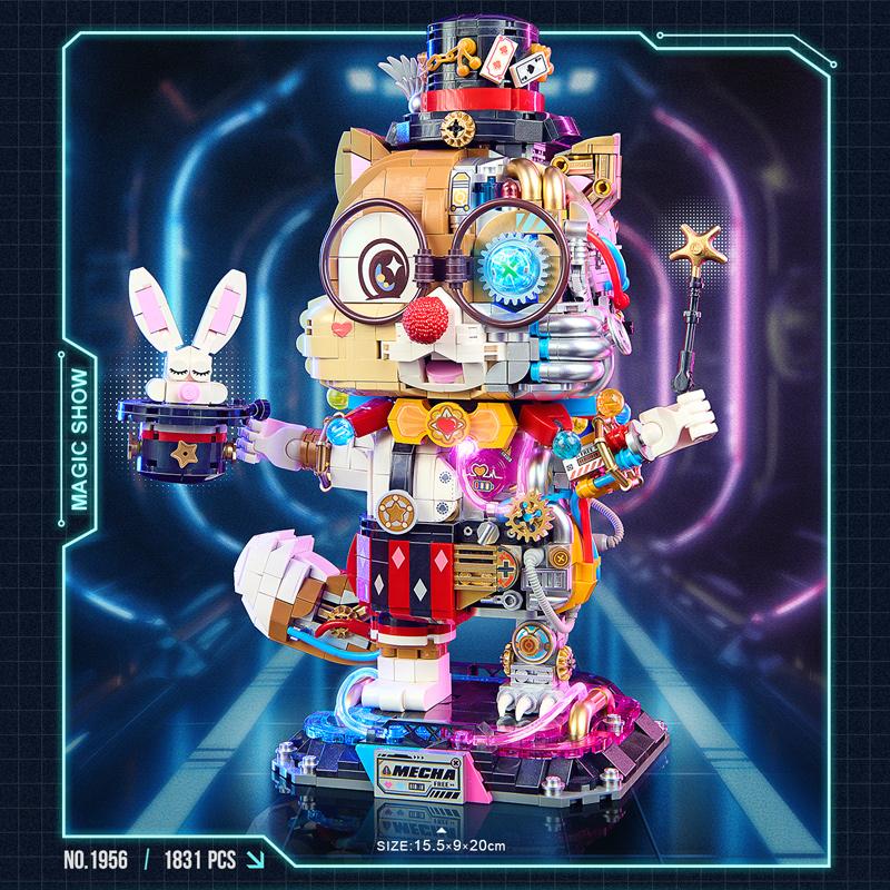 LOZ-1956 Luminous Mechanical Squirrel Sorcerer Puzzle Model Assembled Children's Adult Building Blocks Toy Holiday Gift