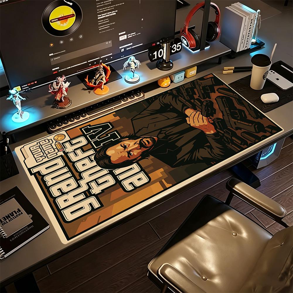 Gta Customizable Name Mouse Pad Desk Mat Study Desk Mat Non-Slip Rubber Base Perfect Gift for Gamers