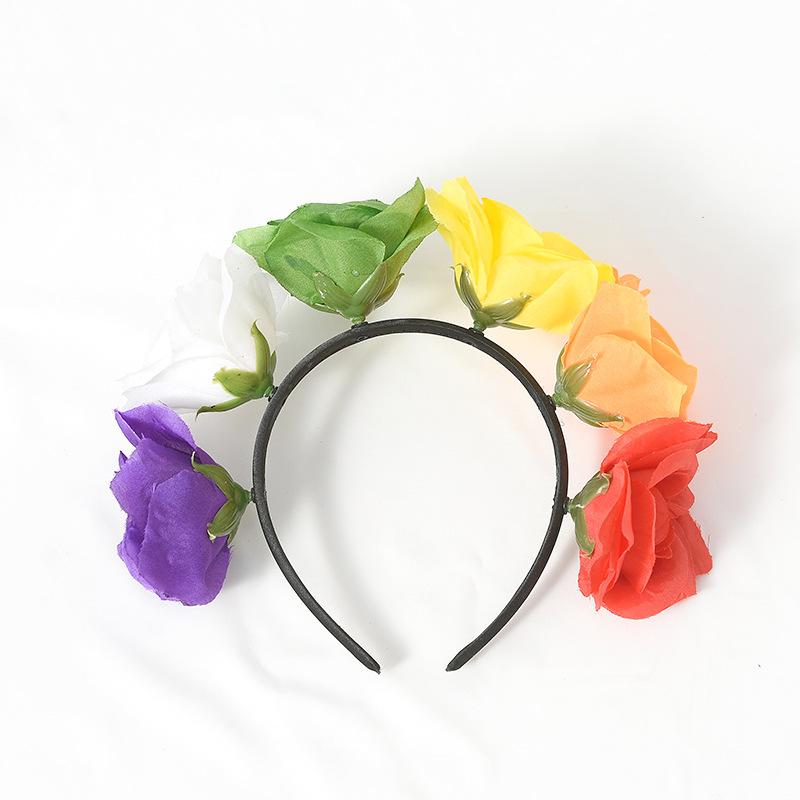 

1pc Carnival Rose Flower Headbands, Bridal Headbands, Holiday Hair Accessories, Holiday Party Simulation Flower Hair Accessories