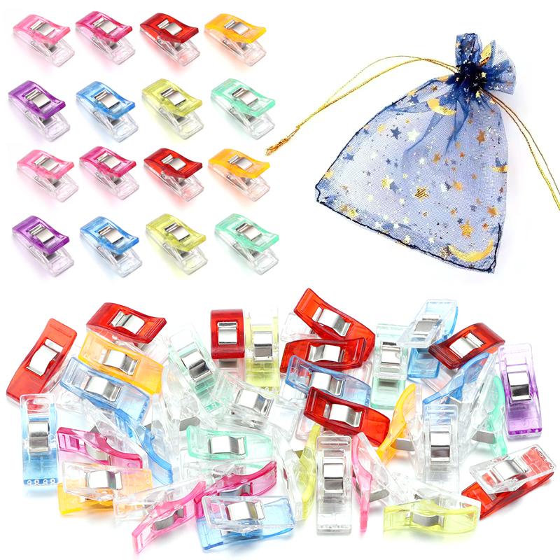 20 Stück Mehrfarbige Kunststoff DIY Bastel-Quilting-Bindeklammern Geeignet für Häkeln Stricken Schreibtisch Papier Akten Sortierklammern ZYF