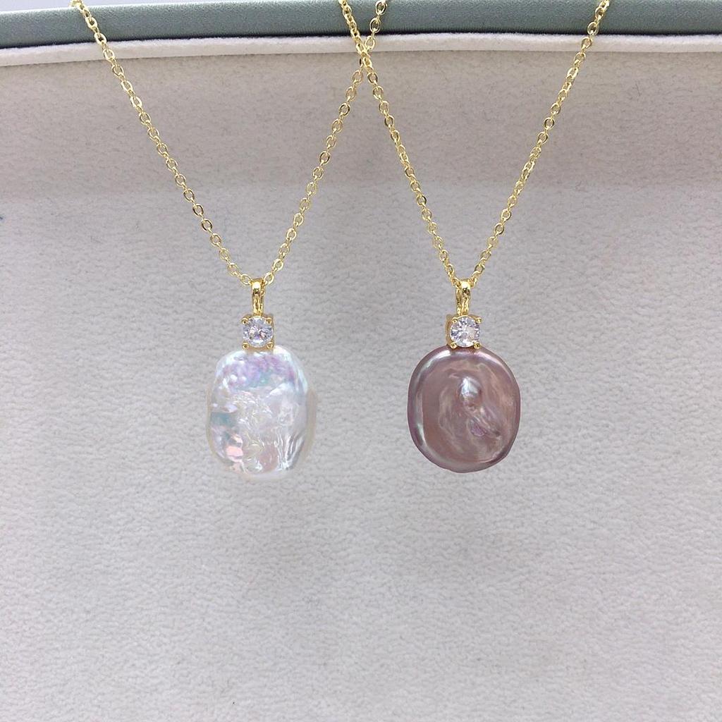 Diana Style Natural Freshwater Baroque Pearl Pendant Classic Princess Necklace